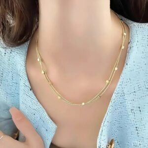 double layer snake chain — gold cube edition